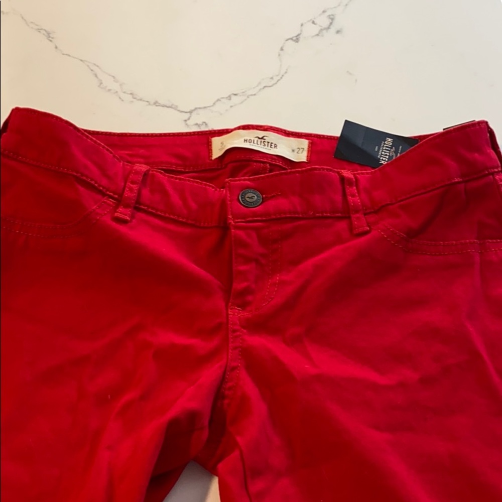 Hollister red skinny jeans